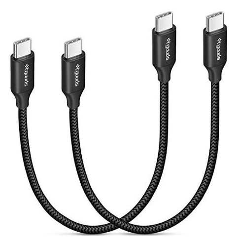 Cable Corto Usb C A Usb C  [paquete De 2 Unidades De 1 Pie]