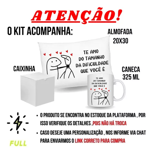 Almofada Caneca Flork Frase Meme Palito Te Amo Engraçada Top