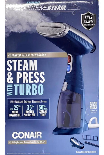 Conair Turbo Extreme 3 Em 1 Vaporizador Roupas Portátil Azul 127v