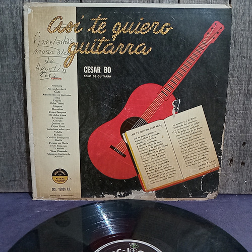 Cesar Bo - Asi Te Quiero Guitarra - Ed Arg  Vinilo Lp