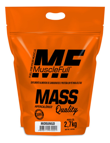 Hipercalorico Mass Quality 2,7kg Musclefull Lançamento Sabor Morango