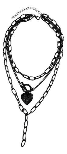 Collar En Capas Collar De Cadena De Eslabones En Corazón