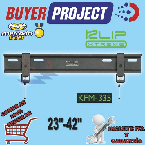 Imagen 3 de 5 de Soporte Pared Tv Led Ultra Slim 23-42'' Klip Xtreme Kfm-335