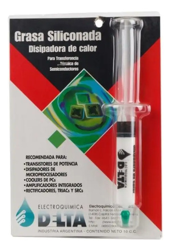 Grasa Siliconada Delta, Jeringa 10 Cc Disipadora De Calor Blanco