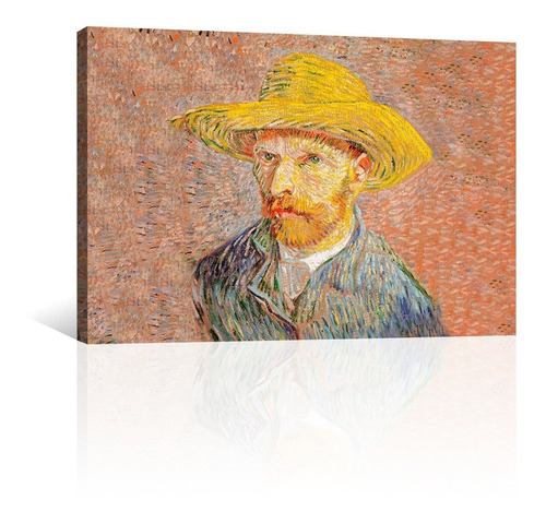 Cuadro Canvas Pintura Retrato Con Sombrero De Paja Van Gogh