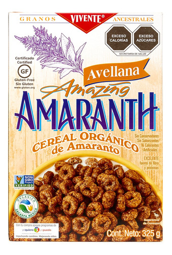 Vivente Amaranth, Cereal Orgánico De  Amaranto 325 Gr.