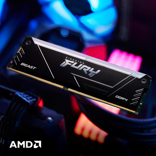 Kit Memoria Ram Kingston Fury Beast Rgb Ddr4, 3200mhz, 2x8gb