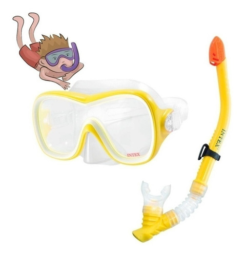 Kit Antiparra P/natación Y Snorkel Policarbonato Intex Cuota