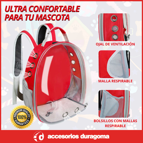 Mochila De Transporte Para Gatos Con Tapa De Burbujas Rosa Coral Claro