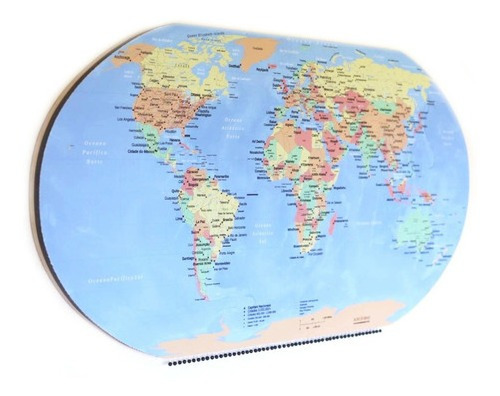 Quadro Decorativo Mapa Mundi Pin Pinar Viagens Com Pinos