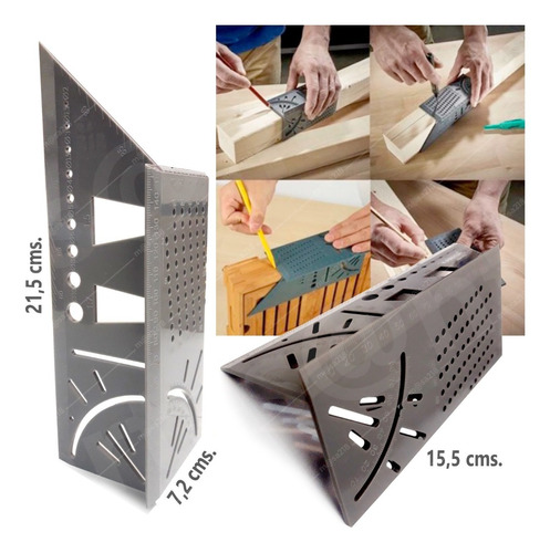 Escuadra 3d Multiuso 45 Y 90 Grados 150mm Plástica