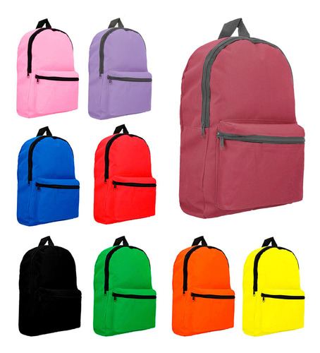 Mochila De Bolsa Frontal. Color Verde Diseño De La Tela Liso