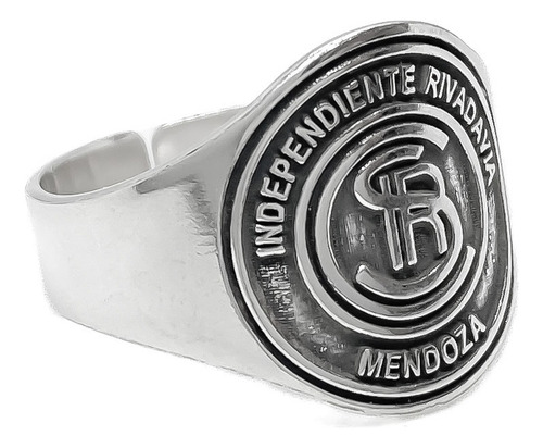Anillo Escudo Equipo FĂștbol Argentina Independiente Rivadavia Mendoza B - Mediano Plata 925