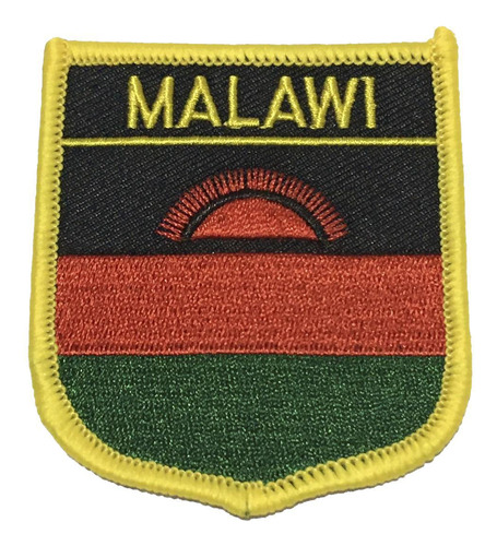 Patche Aplique Bordado Escudo Da Bandeira Do Malawi 6x7 Cm