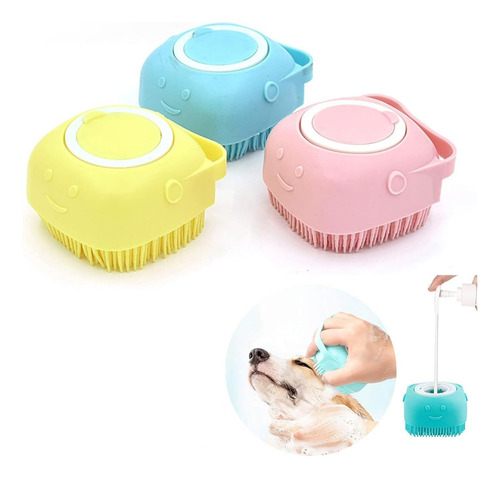 3pcs Cepillo De Baño Para Perros Y Gatos, Cepillo De Champú