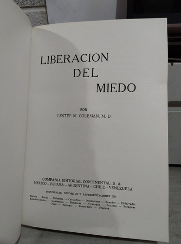 Liberación Del Miedo Método Psicológico Lester L Coleman (Usado)