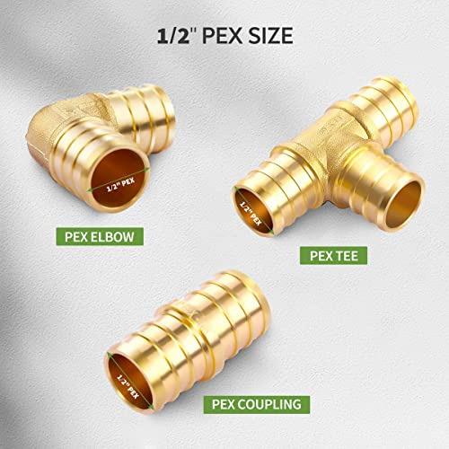 T Pex Tee 1/2puLG (4 Piezas) + 90 Codos 1/2 PuLG (6 Piezas)