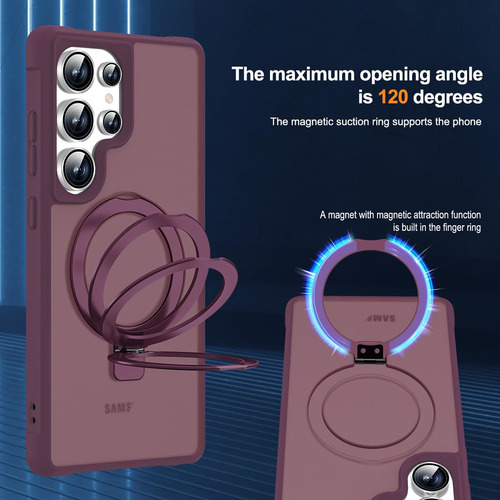 Funda Para Samsung S25 Ultra Magsafe Con Soporte/rojo Vino