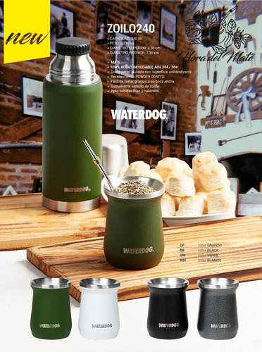 Imagen 2 de 2 de Mate Vaso 240ml Acero Inoxidable Zoilo240 Waterdog Liviano