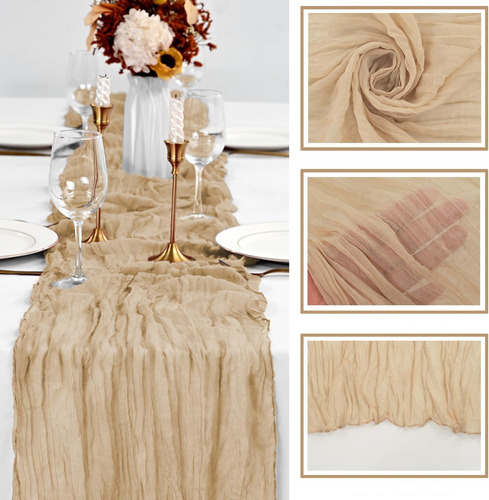 6pcs Camino De Mesa Boho Y Flores Artificial Rosas