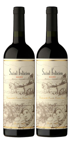 Vino Saint Felicien Malbec 750 Ml Pack X3 Unidades
