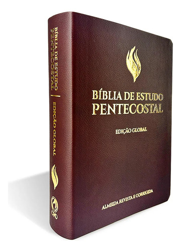 Bíblia De Estudo Pentecostal Grande Luxo Marrom - Ed. Global