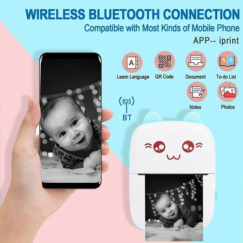 Imagen 8 de 9 de Mini Impresora Térmica Inalámbrica Portátil Bluetooth