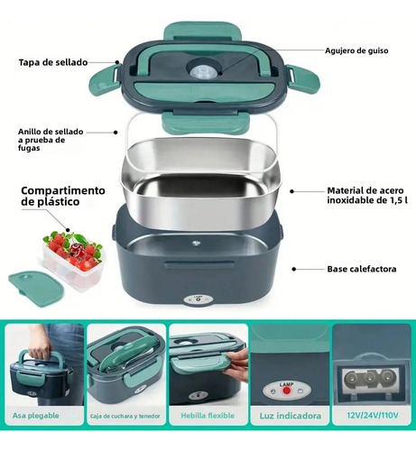 Lonchera Eléctrica Wp 1.5l Color Verde 40w 127v
