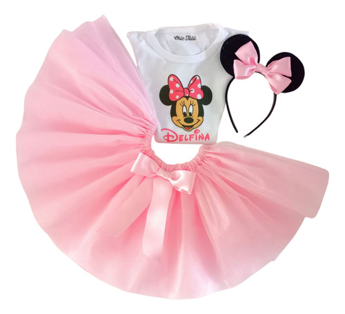 Disfraz Conjunto Tutú Cumpleaños Minnie Nenas. Chic Tutu Rosa 0 Al 14