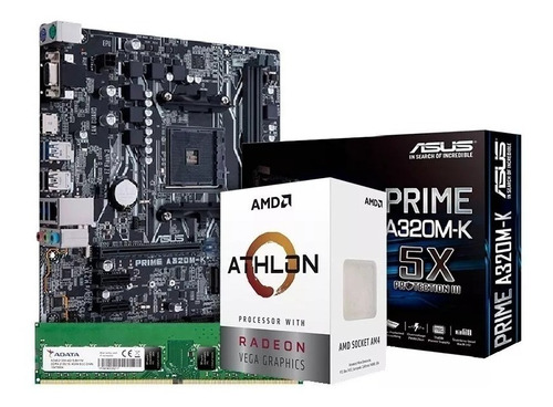 Combo Actualización Asus Athlon 200ge + A320m-k + 4gb Ddr4