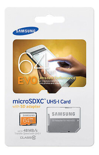 Memoria Micro Sd Samsung Evo 64gb 48mb/s 