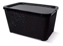 Comprar Canastos Organizador Plastico Apilable Rattan Mediano Tapa Colombraro