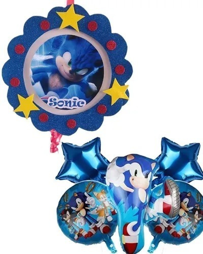 Set Globos Sonic + Piñata Sonic