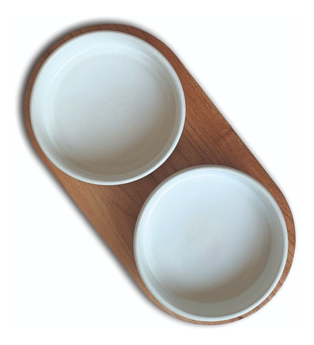Comedero Bebedero Plato Para Perro Y Gato Mypaw Joy F Color Blanco
