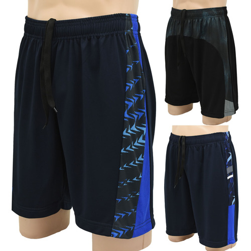 Kit Com 3 Shorts Masculino Estampado Esporte Futebol Treino