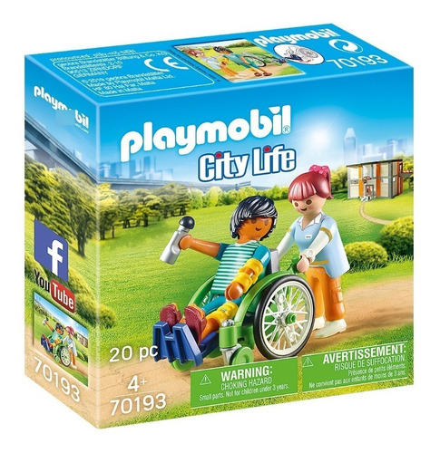 Playmobil Hospital - Paciente Con Silla De Ruedas - 70193