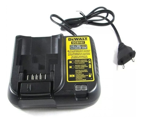 Carregador Bateria Lítio De 12v A 20v Bivolt Dcb107 Dewalt