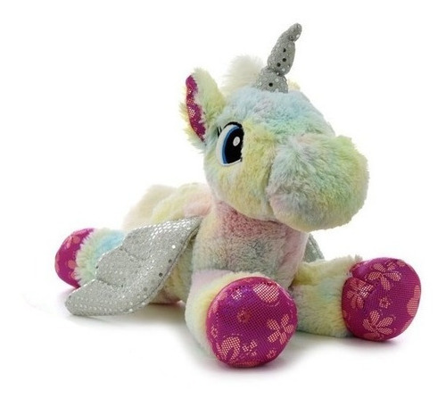 Unicornio Acostado Peluche Mueve Alas 40cm New 7959 Bigshop