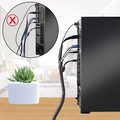 Imagen 2 de 5 de Atrapa Cable Organizador De Cable Espiral 10 Metros X 6mm