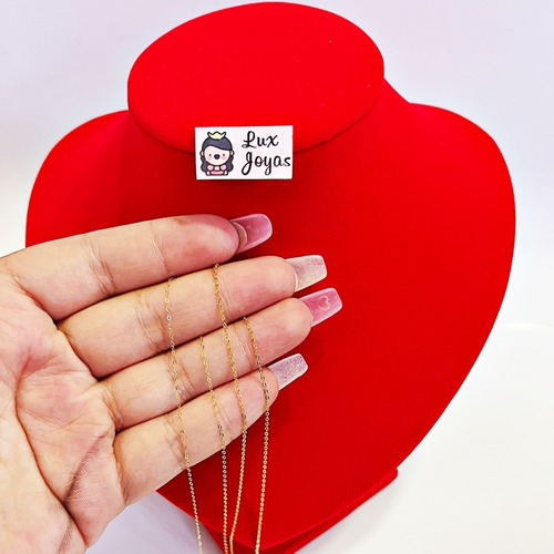 Imagen 9 de 9 de Cadena Eslabones Oro 18k Colgante Corazón Satinado Oro 24k