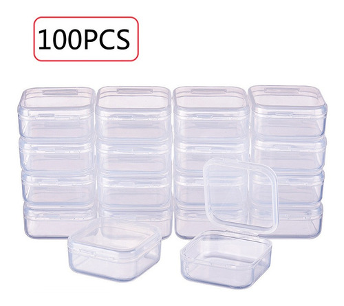 Joyero De Plástico Transparente Cuadrado Pequeño 100 Piezas