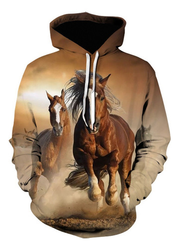 Sudadera Con Capucha De Moda Con Estampado De Caballo