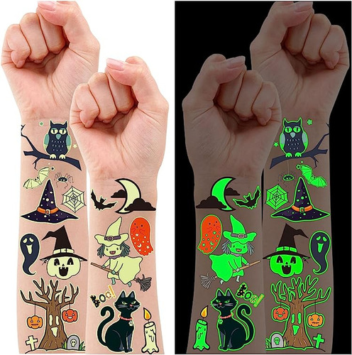 250 Estilos Suministros Halloween Brillantes Tatuajes Tempor