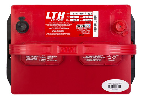 Batería Lth Mazda B2500 1998-2001 - H-58-650