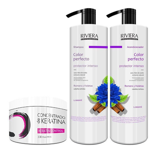 Pack Reparador Shampoo 1l + Acondicionador Riviera + Keratin