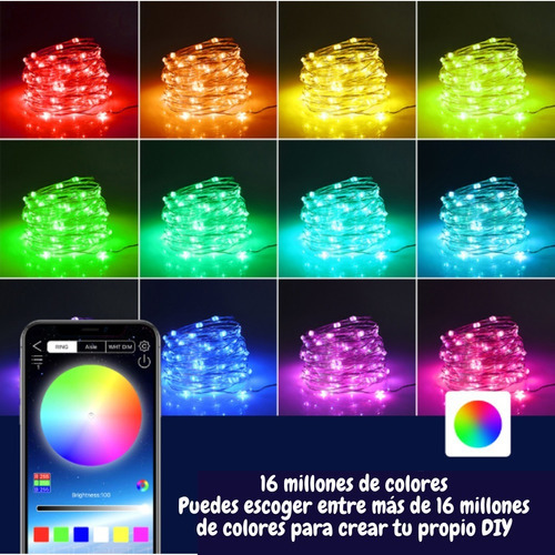 Luzes LED decorativas de Natal Rainbow Effect 10 Mt App/USB Cor das luzes Multicolor