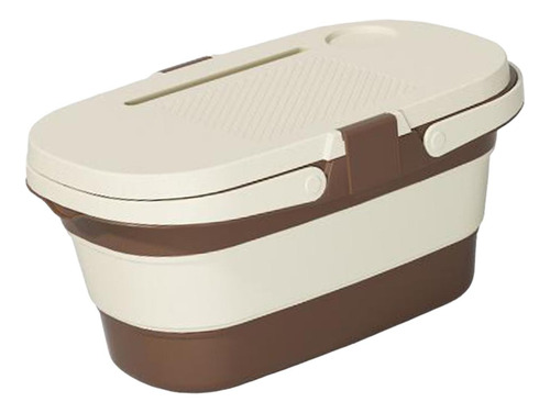 Cesta De Picnic Plegable Con Tapa Y Mesa De Café Con Leche