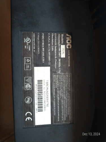 Carcaça Completa Monitor Aoc F19l (+placa Power) (Usado)