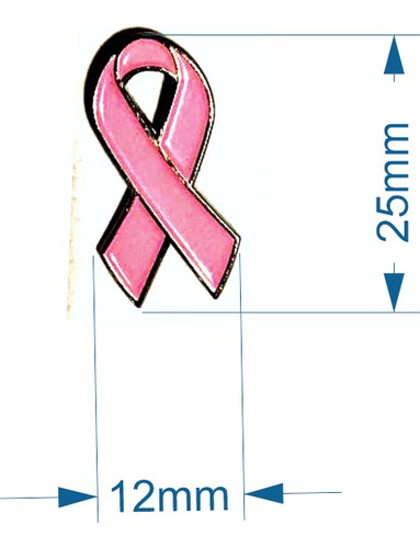 12 Pins Moño (lazo) Rosa Con Estuche Lucha Vs Cancer 12 Kits