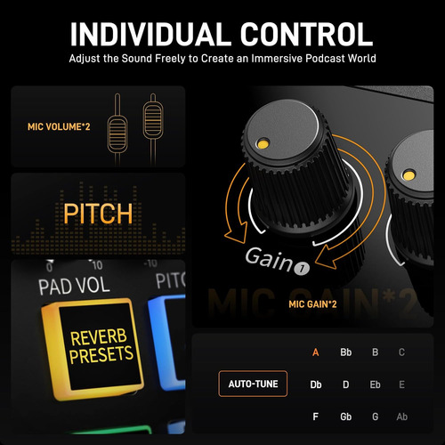Paquete De Equipos De Podcast Maono: Interfaz De Audio Podca